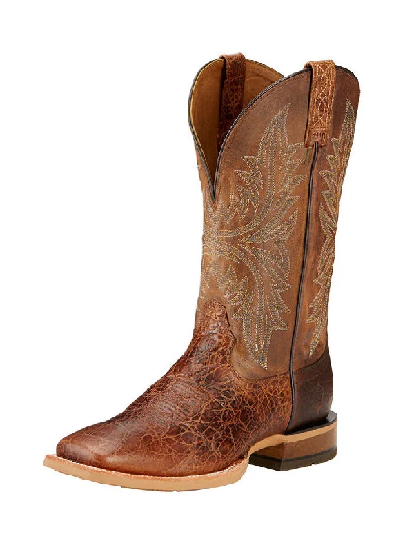 Men's cowboy boots with a snake - skin textureAriat 10017381 Mens Cowhand Wide Square Western Boot Adobe Clay