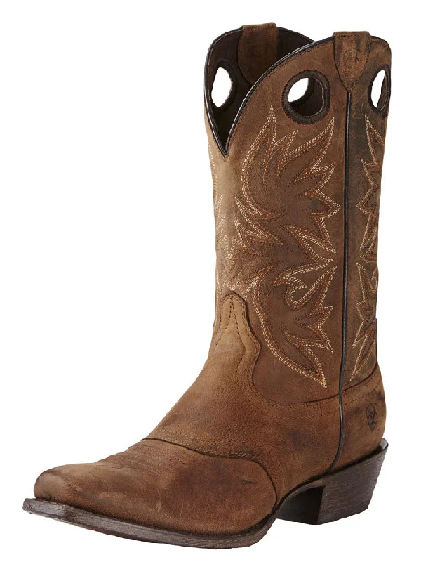 Men's cowboy boots with a scalloped edgeAriat 10019974 Mens Circuit Striker Western Boot Weathered Brown