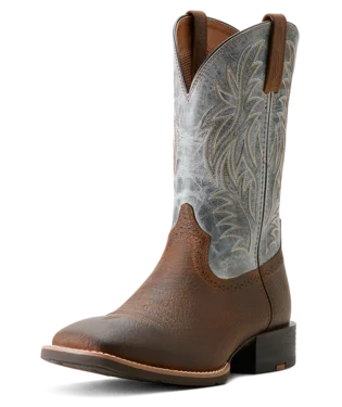 Men's cowboy boots with a distressed leather finishAriat Sport Wide Square Toe Cowboy Boot