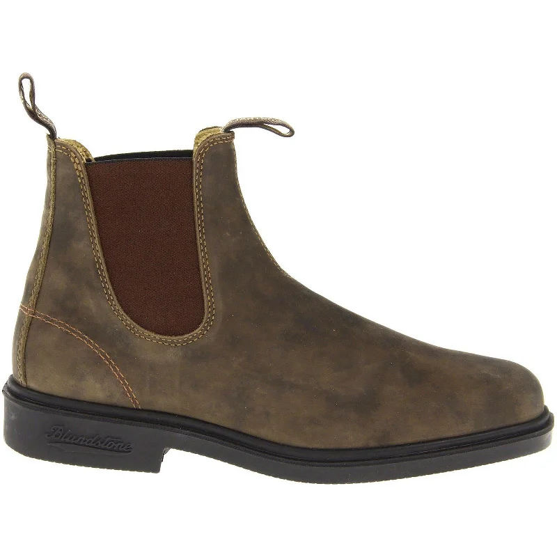 Vintage - inspired men's ankle boots with a round toe1306 Water-Resistant Leather Unisex Chelsea Boots