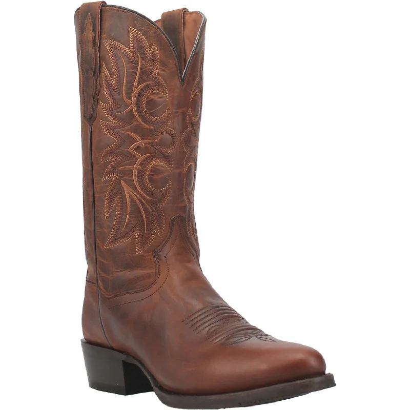 Vintage - style men's cowboy boots with a square toeDan Post Mens Cottonwood Cowboy Boots Leather Rust