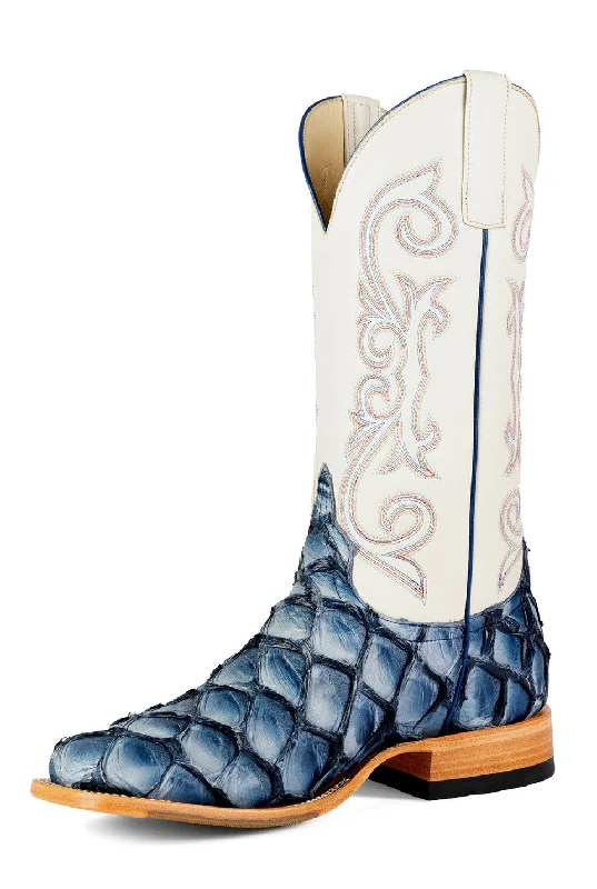 Men's cowboy boots with a heel guardHorse Power Sky Blue Big Bass Western Boot