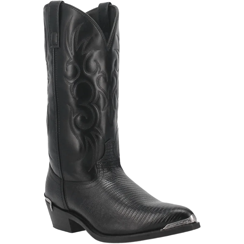 Men's cowboy boots with a concho belt detailLaredo Men's Atlanta Black Leather Cowboy Boots 68085