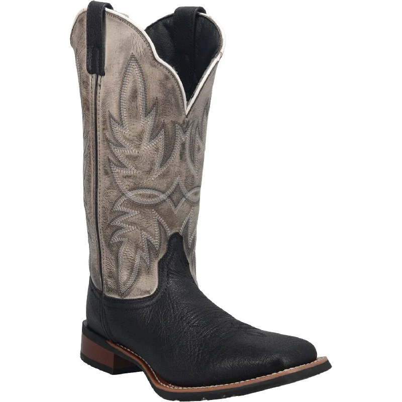 Men's cowboy boots with a leather sole for a classic lookLaredo Mens Black/Grey Isaac 13in Cowboy Boots Leather