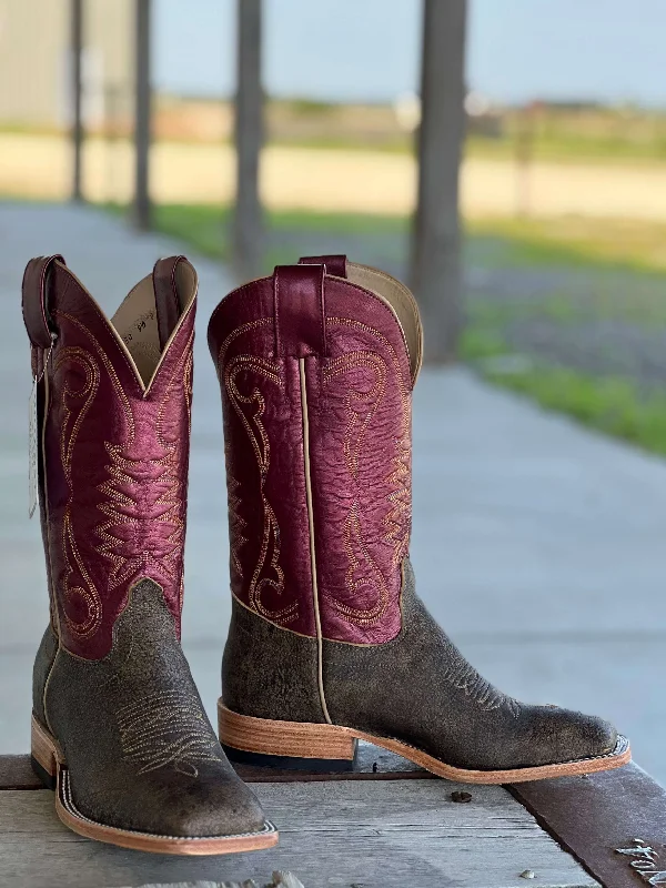 Men's cowboy boots with a silver - toned buckleOlathe Boot Co. | Antique Saddle Safari Giraffe Sangria Luster Boot