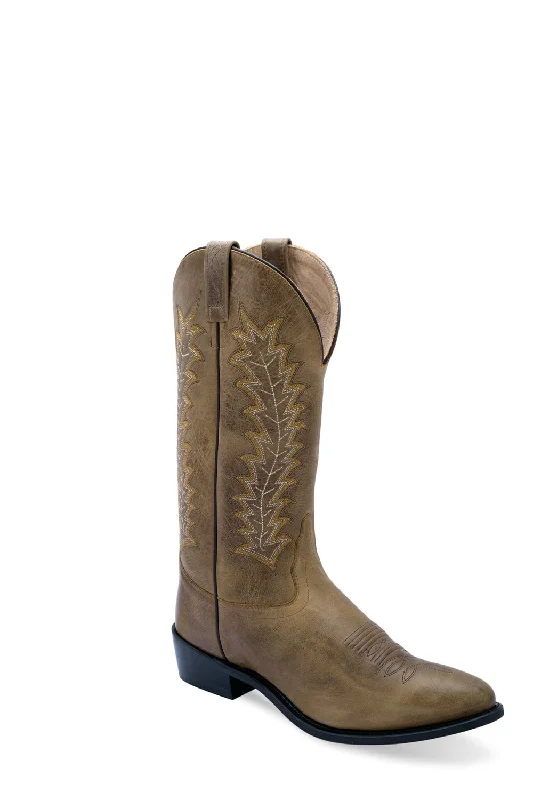 Men's cowboy boots with a scalloped edgeOld West Mens Western Tan Fry Leather Cowboy Boots