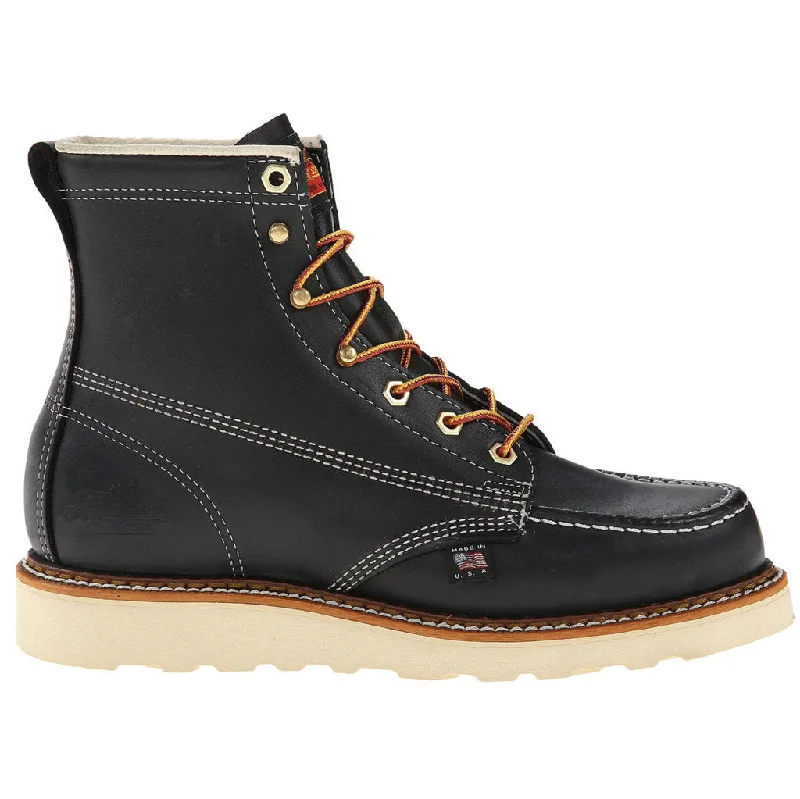 Suede men's ankle boots with a classic buckle design6 Inch Moc Toe Safety Toe Leather Men's Work Boots