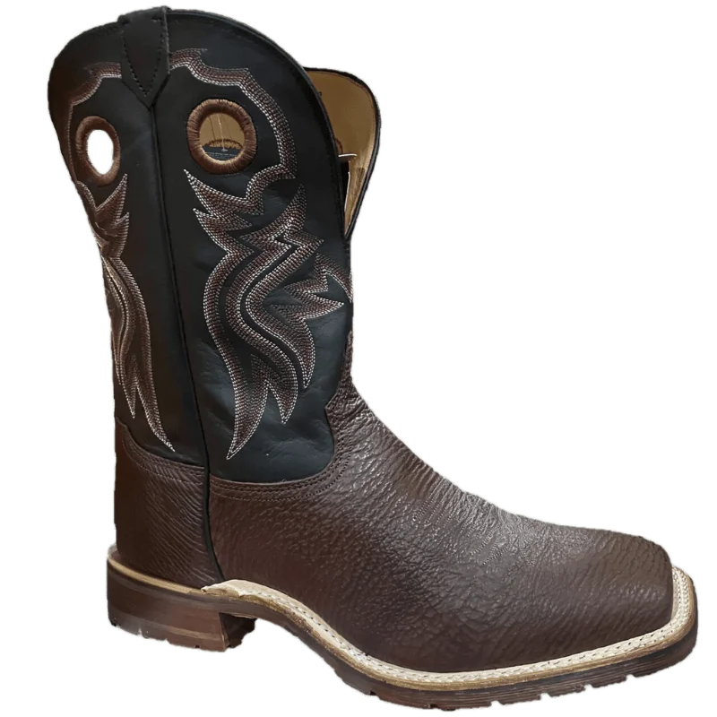 Men's cowboy boots with a spur ledgeTony Lama Men's Black Wide Square Toe Western Boots EP6096