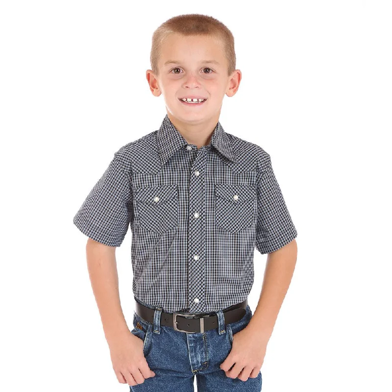 Men's western boots with a distressed leather finish for a rugged lookWrangler Boy's Plaid Short Sleeve Shirt