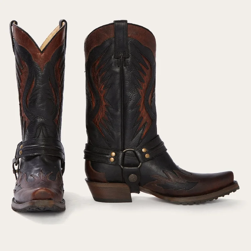 Men's western boots with a leather lining and a padded insoleBiker Outlaw Oiled Leather Cowboy Boot