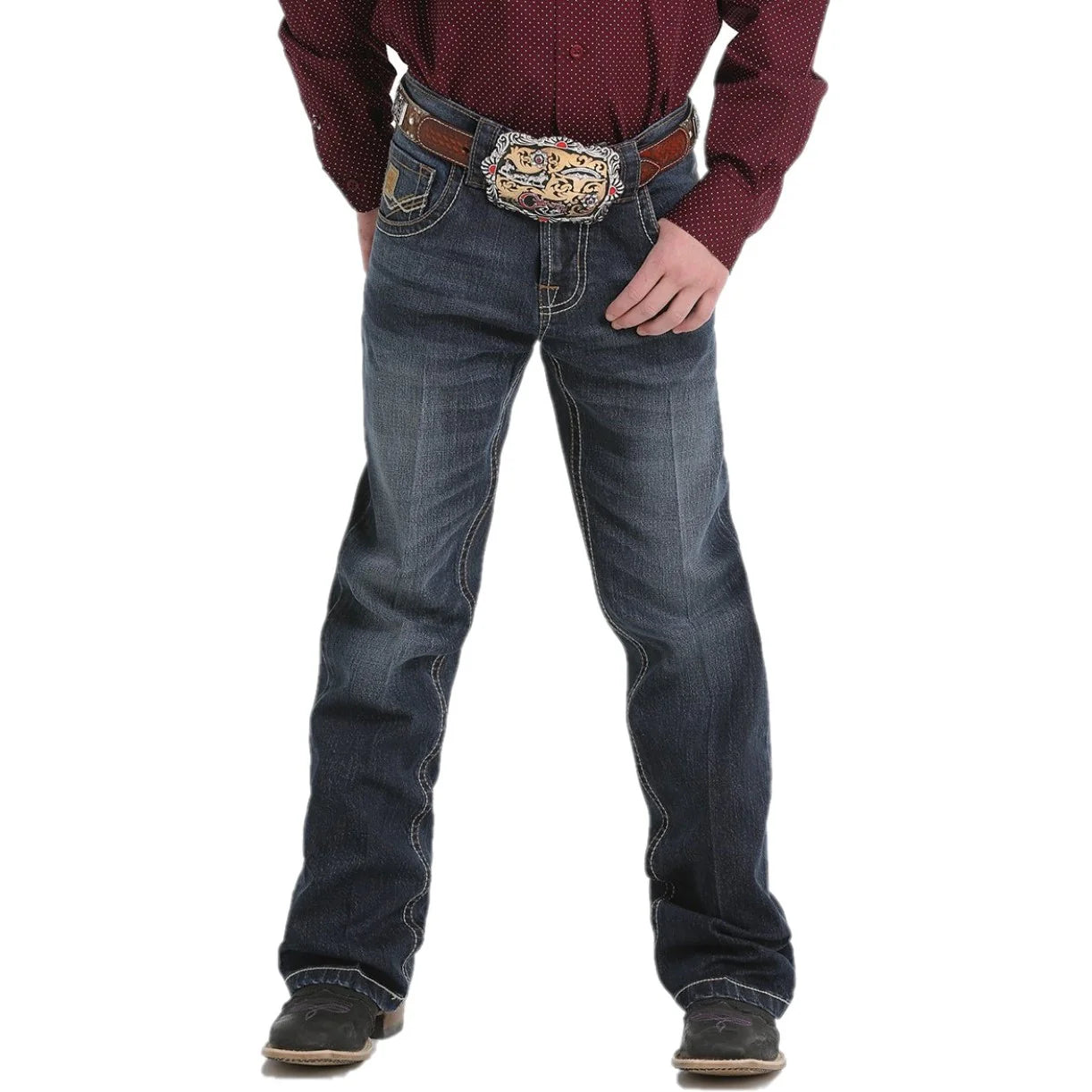 Men's western boots with a silver - toned hardware and accentsCinch Relaxed Fit Performance Stretch Boy's Jean