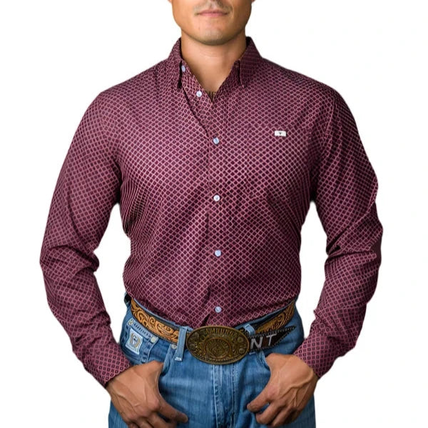 Men's western boots with a concho - studded strap and a pointed toeFerrell "Nicholas" Long Sleeve Men's Pearl Snap Shirt