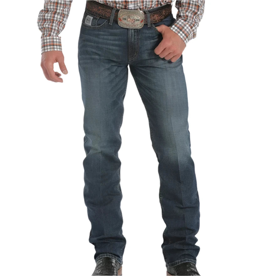 Men's western boots with a traditional western boot silhouette and a polished shineCinch Silver Label Dark Wash Men's Jean