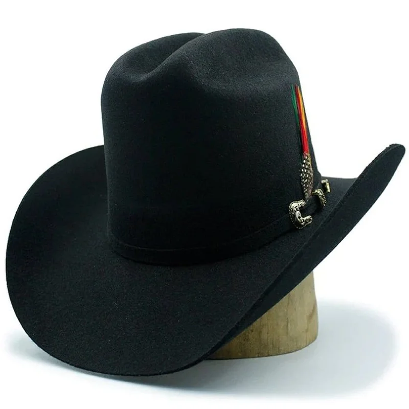 Men's western boots with a suede shaft and a leather soleStone 100X Los Dos Carnales High Crown Felt Hat TOM-5311