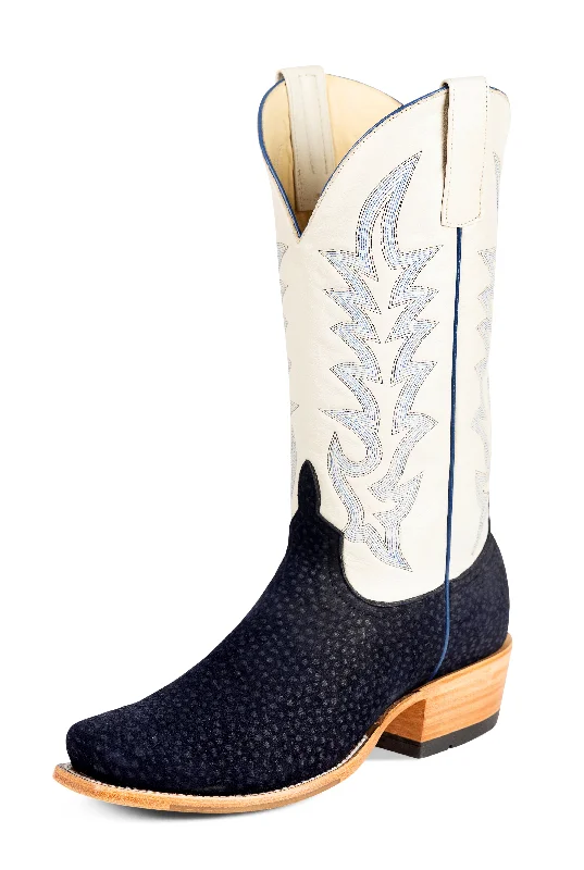 Men's western boots with a high - quality leather upper and a suede liningHorsepower Top Hand Navy Carpincho Men's Boot