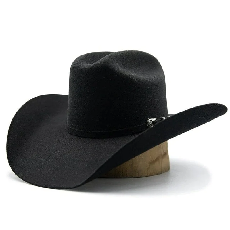 Men's western boots with a scalloped edge and a pull - on strapTombstone 50X Beaver Fur Felt Roper Cowboy Felt Hat Black TOM-2502