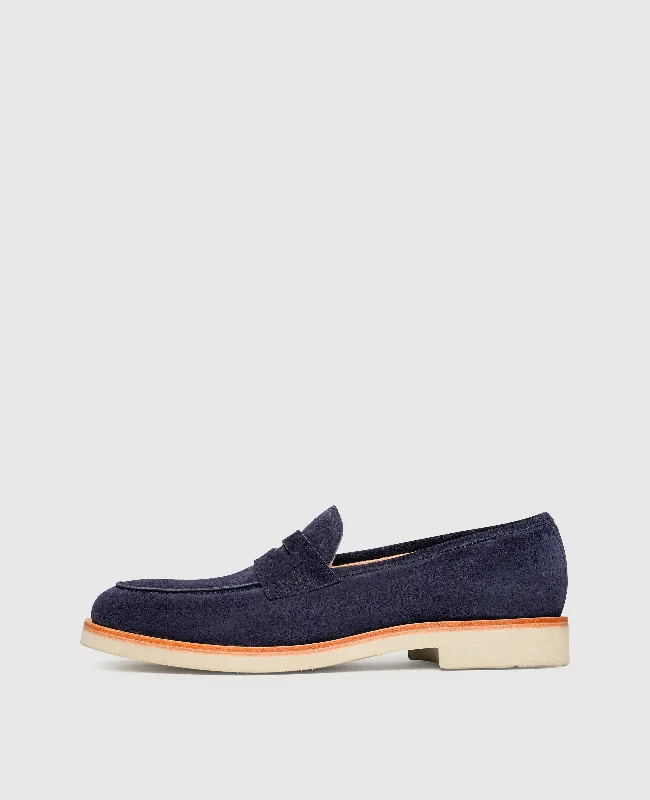 Men's boat shoes with a contrast stitchingBen PL - Navy