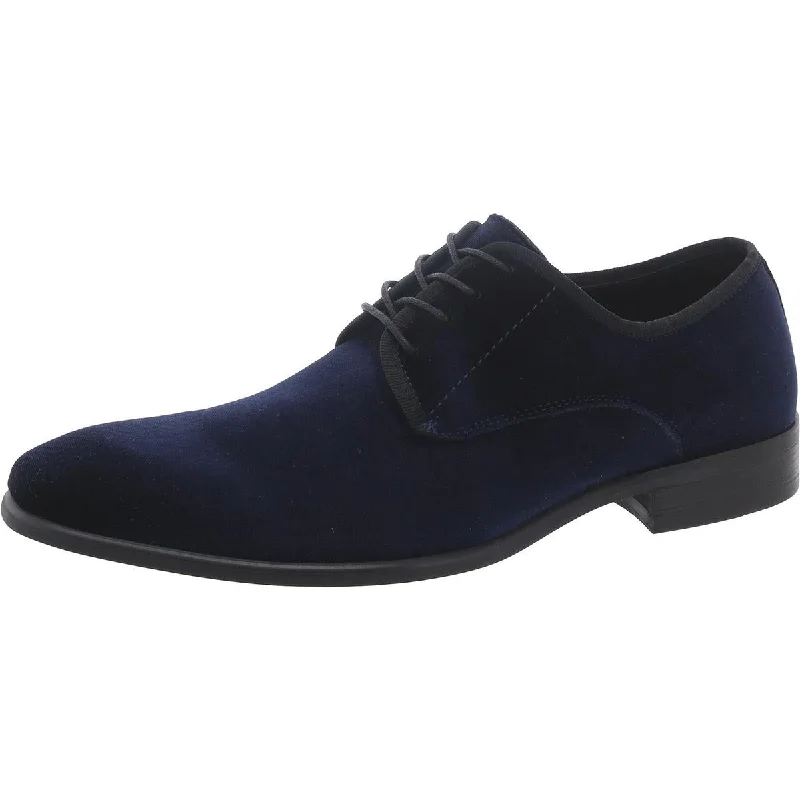 Men's formal shoes with a decorative perforationBrytonn Mens Velvet Lace-Up Derby Shoes