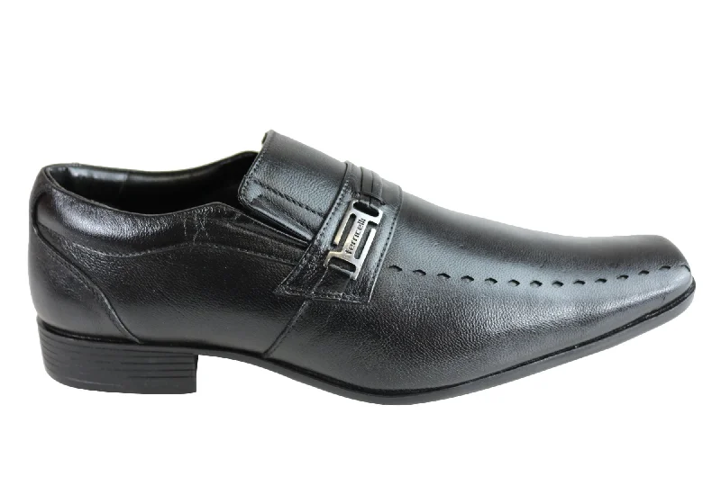 Men's formal shoes with a buckle closureFerricelli Sampson Mens Wave Memory Comfort Technology Leather Dress Shoes