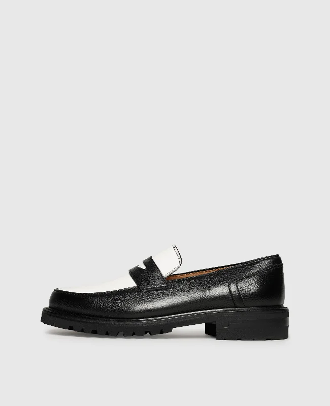 Men's boat shoes with a moc - toe designHaywood PL - black/white