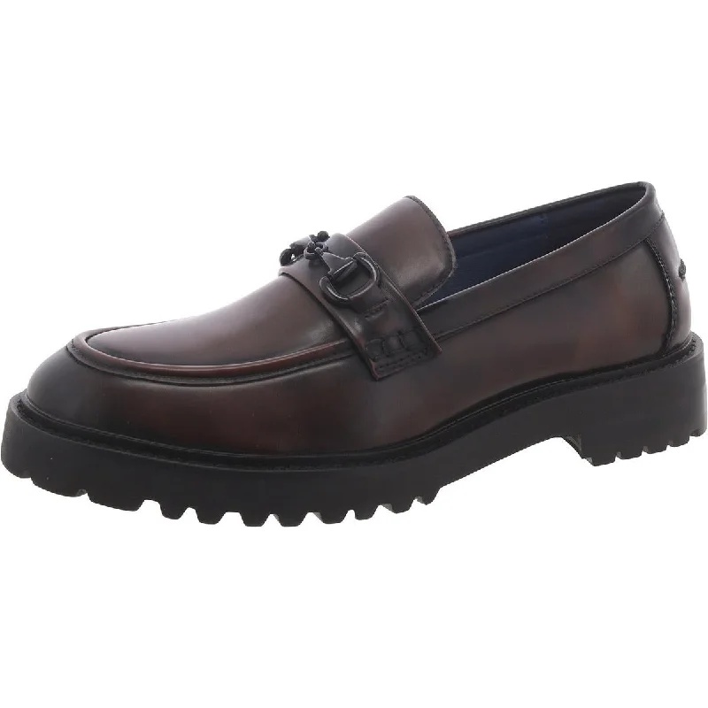 Men's formal shoes with a wingtip designLandenn Mens Faux Leather Bit Loafers