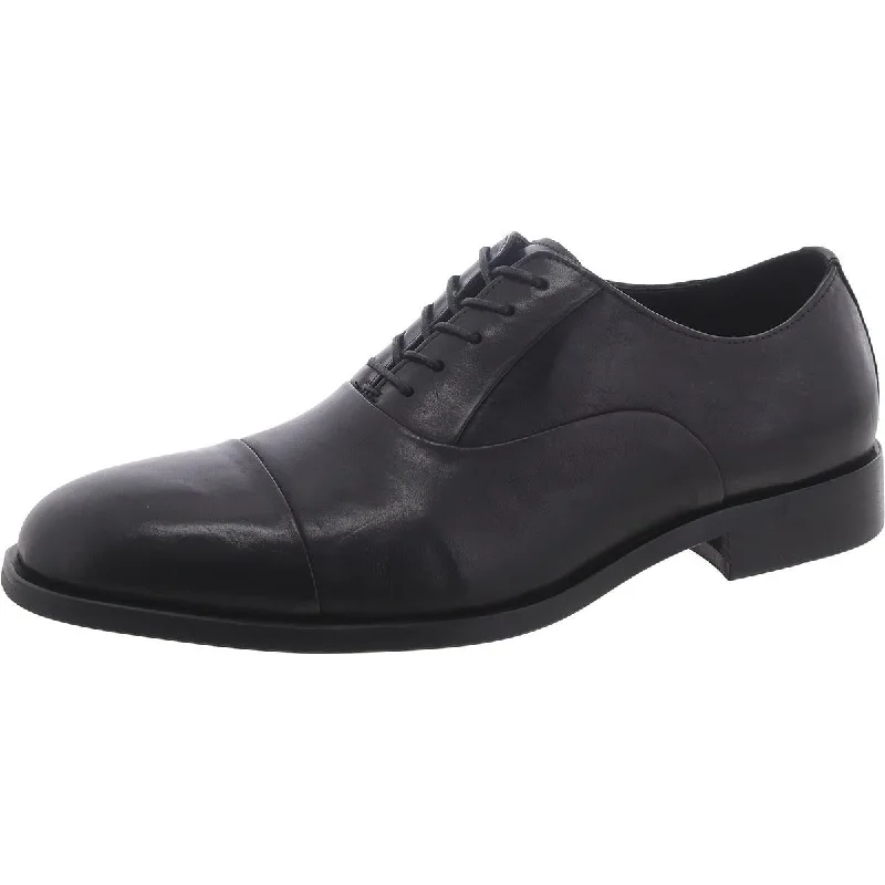 Men's formal shoes with a leather sole and heelPep Mens Leather Toe Cap Oxfords
