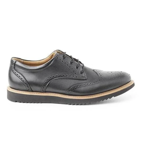 Men's formal shoes with a polished shine'Philip' Wing Tip Derby By Ahimsa - Black