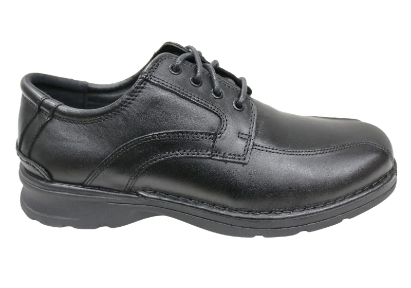 Men's leather formal Oxford shoes with a cap toeSlatters Lithgow Mens Leather Extra Wide Fit Comfortable Lace Up Shoes