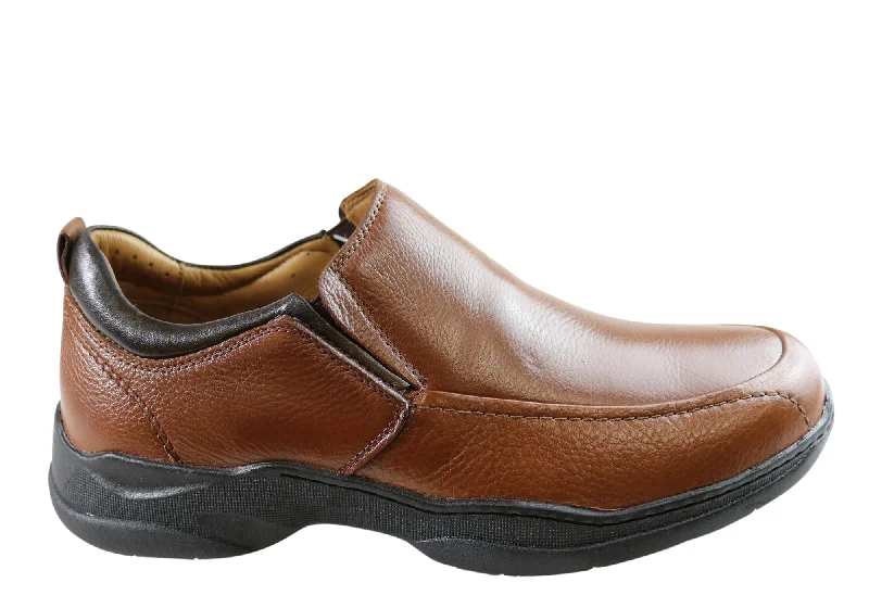 Men's formal shoes with a wingtip designSollu Dolan Mens Leather Slip On Comfort Shoes Made In Brazil