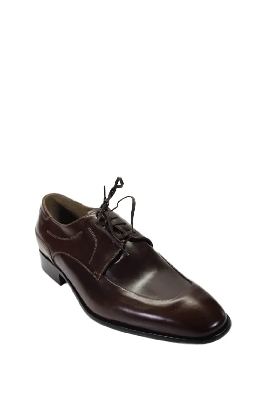 Men's formal shoes with a rubber heel cap for durabilityTardini Mens Genuine Italian Leather Lace Up Oxford Dress Shoes Brown