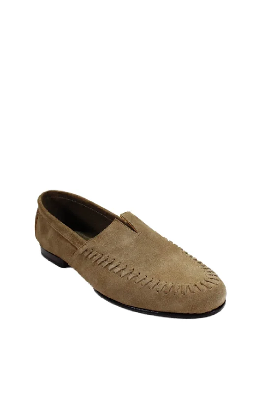 Men's formal shoes with a polished shineTardini Mens Genuine Italian Suede Moccasin Slide On Loafers Brown