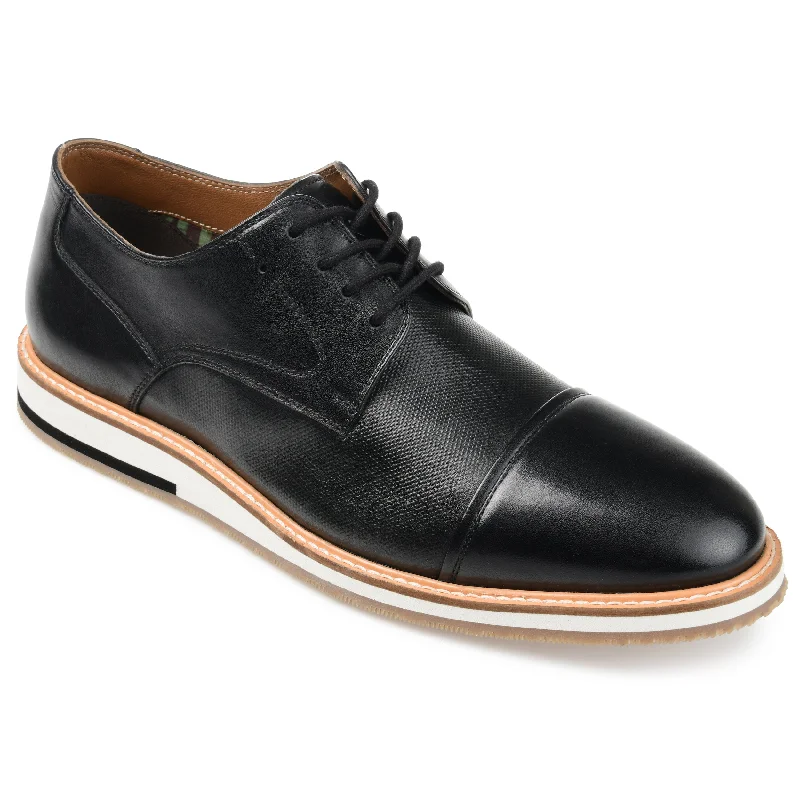 Men's formal shoes with a low - heeled designThomas & Vine Hartley Cap Toe Derby