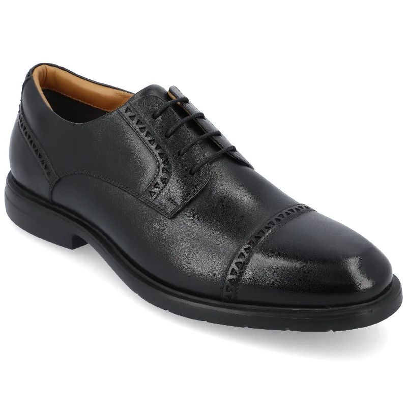 Men's formal shoes with a rubber heel cap for durabilityThomas & Vine Kendrick Cap Toe Derby