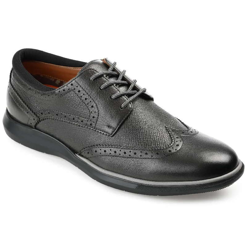 Men's formal shoes with a contrast stitching detailThomas & Vine Savage Embossed Wingtip Derby