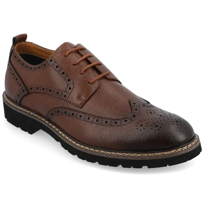 Men's formal shoes with a low - heeled designVance Co. Campbell Wingtip Derby