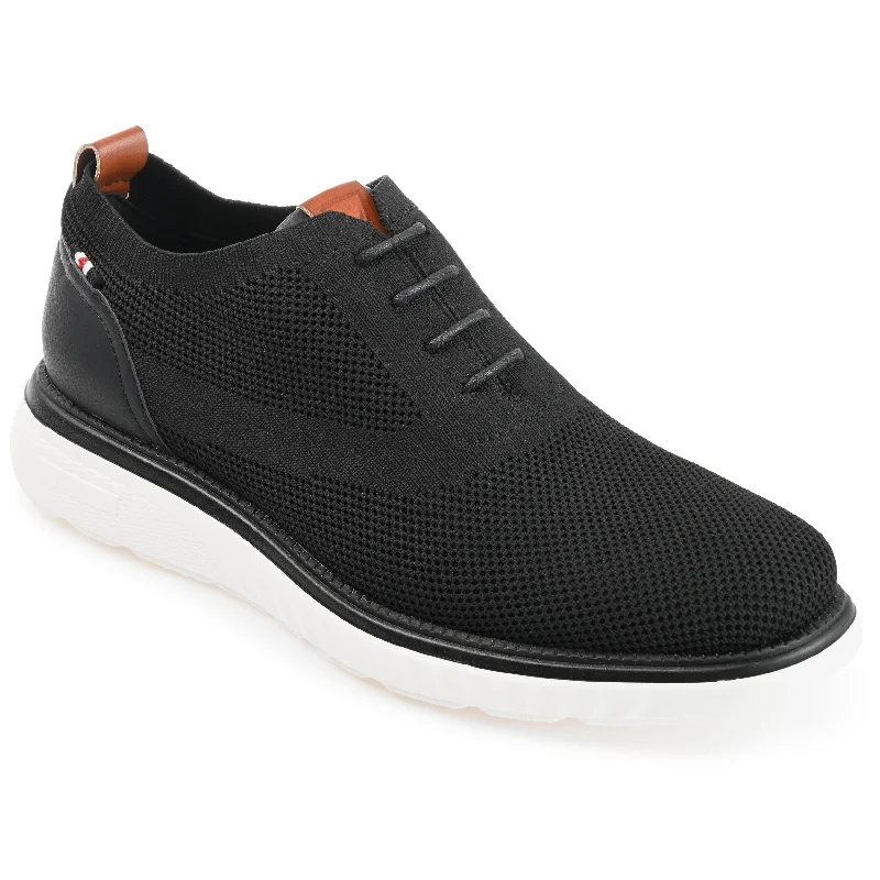 Men's leather formal Oxford shoes with a cap toeVance Co. Lamont Knit Casual Dress Shoe