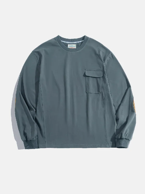 Men's formal shoes with a polished shinePatchwork Crew Neck Long Sleeve T-Shirt